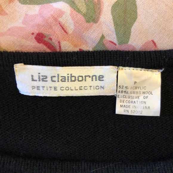 Vintage LIZ CLAIBORNE Size Medium Petite Lambswool Blend Sequin Plaid Carlyle - Picture 15 of 16